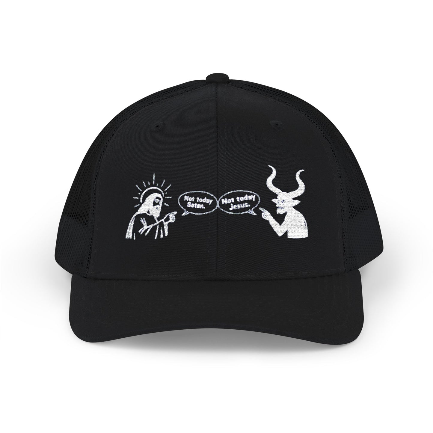 Not Today Satan, Not Today Jesus Embroidered Snapback