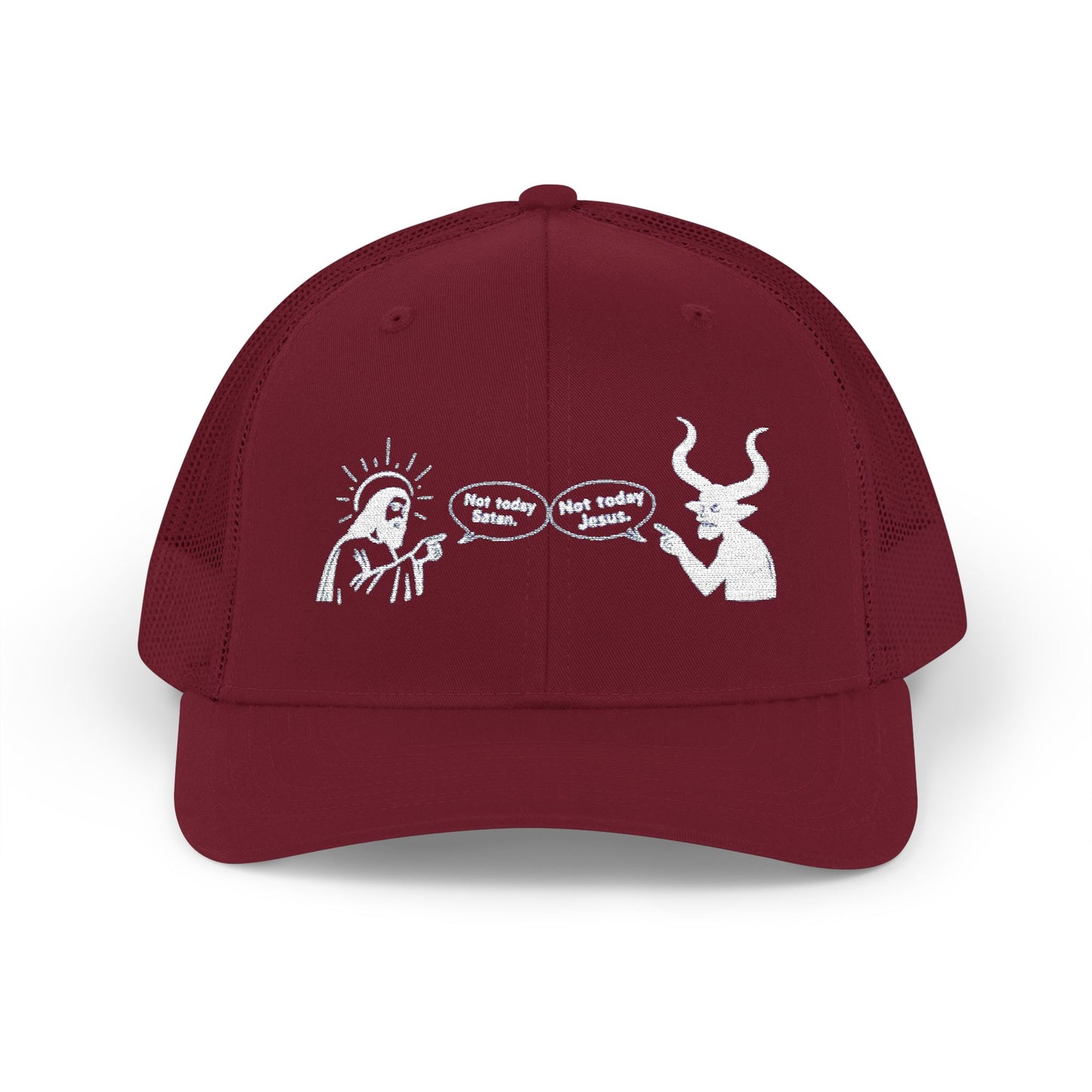 Not Today Satan, Not Today Jesus Embroidered Snapback